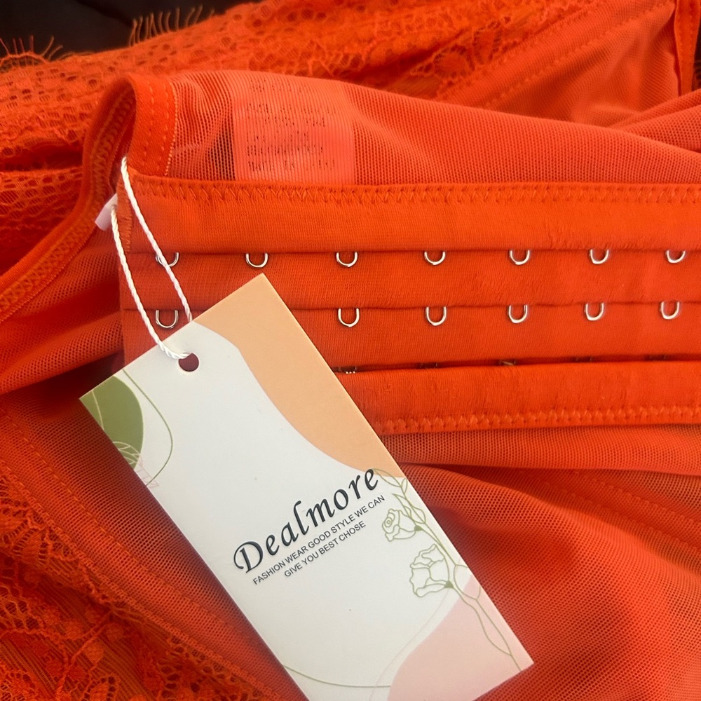 Women's Vibrant Orange Lace Bra